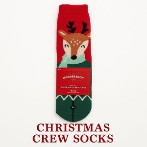 Wondershop Christmas Crew Socks – Reindeer Design